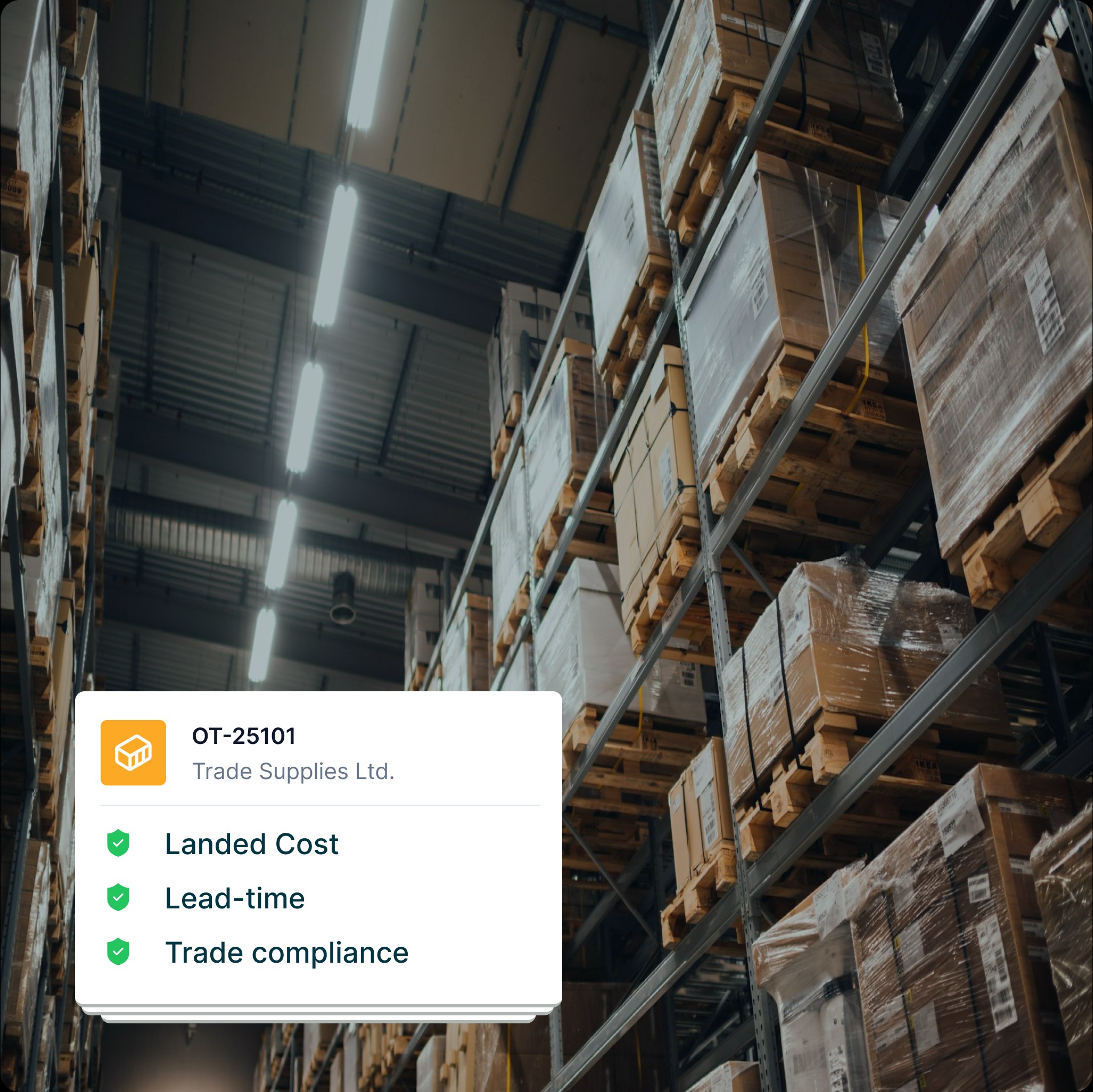 Warehouse with stacked boxes