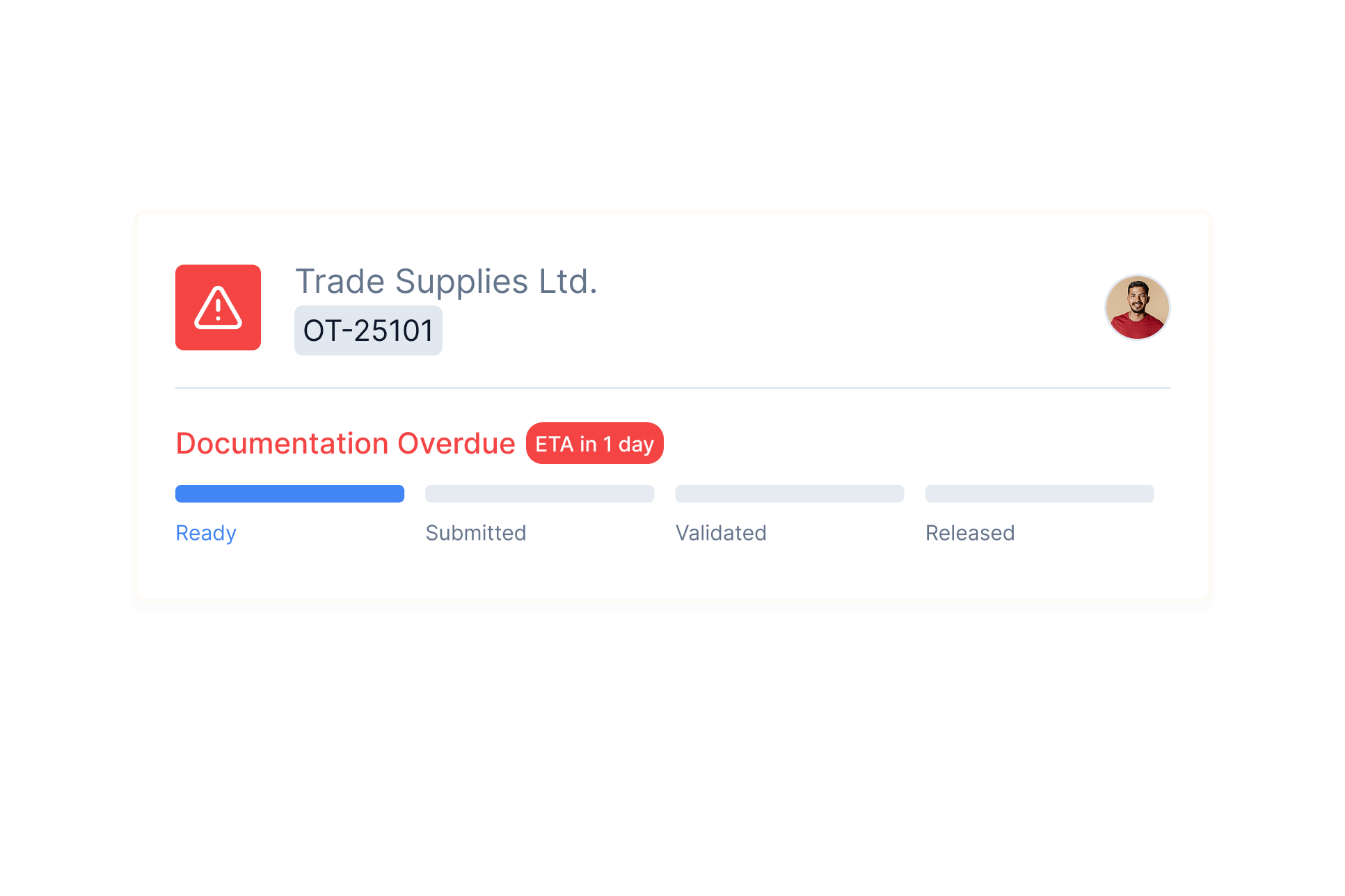 Shipment tracking interface with proactive alerts