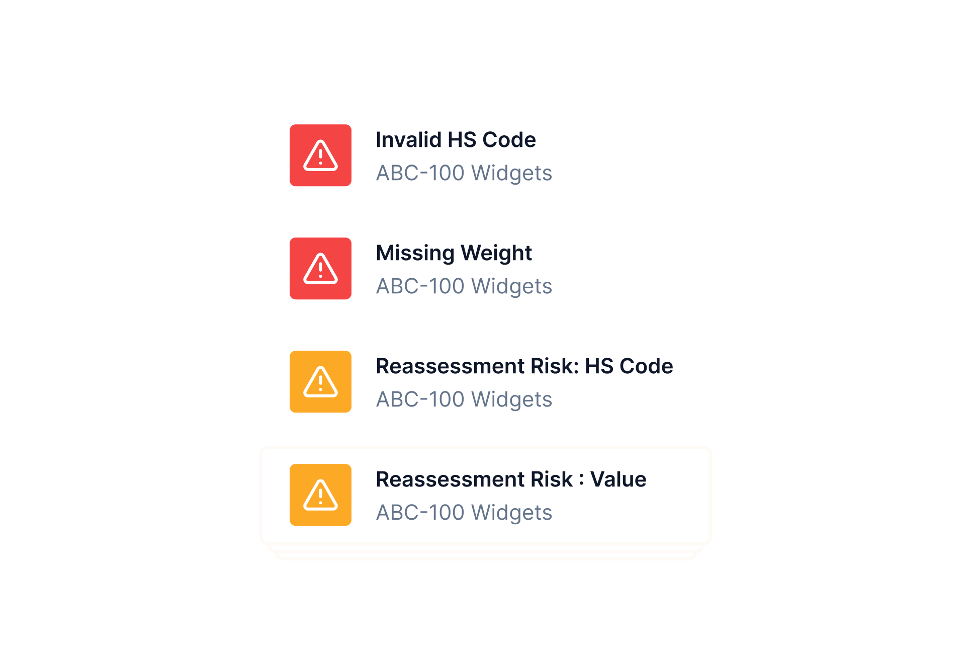 Exception management interface